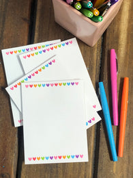 4 Little Rainbow Hearts Small Notepads