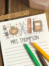 Leopard School Supply Pals Personalized Notepad