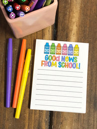 RTS: Crayons Good News from School Small Notepad