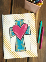 RTS: Cross with Heart Side Spiral Notebook