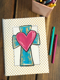 RTS: Cross with Heart Side Spiral Notebook