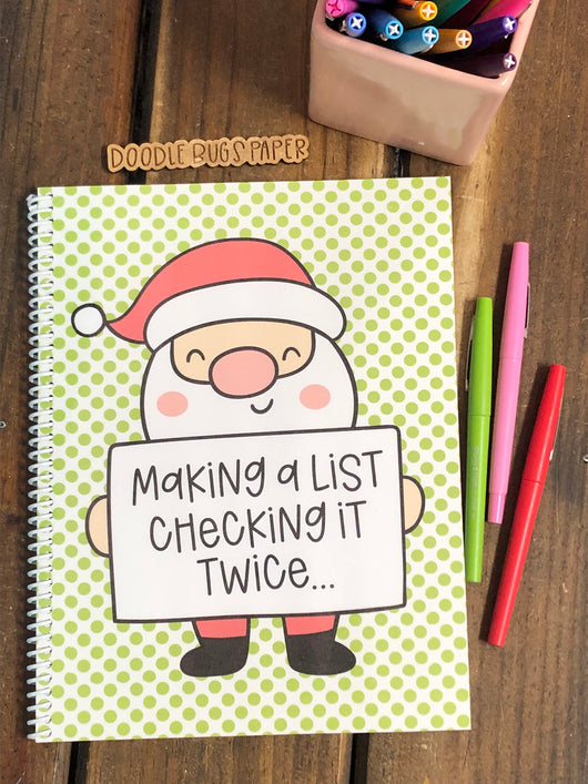Santa's List Side Spiral Notebook