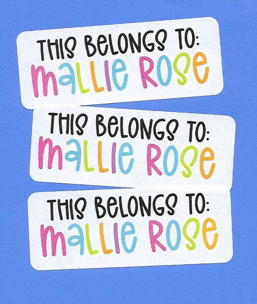 Bright Colors Name Stickers