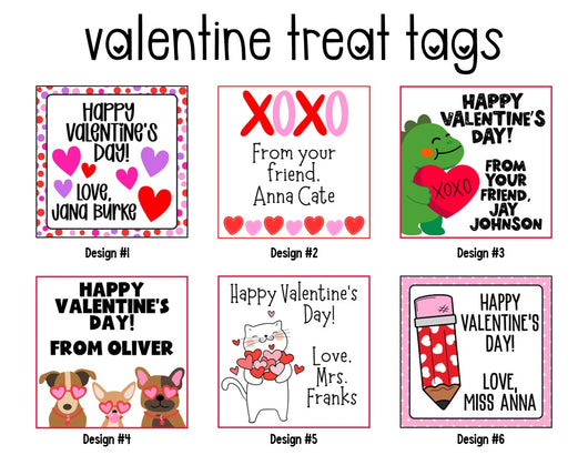 Valentine Treat Tags (21 choices!)