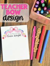 Back to School Special ♥ Teacher Small Personalized Notepad