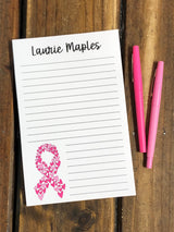 Breast Cancer Awareness Ribbon Personalized Notepad
