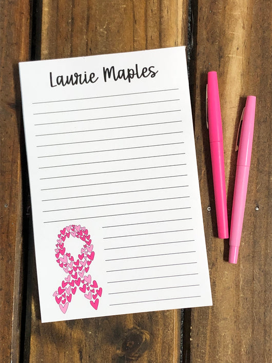 Breast Cancer Awareness Ribbon Personalized Notepad