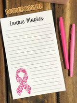 Breast Cancer Awareness Ribbon Personalized Notepad