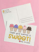 Summer Ice Cream Personalized Teacher Postcards