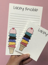 Ice Cream Stacked Personalized Notepad