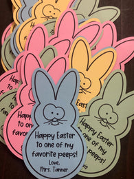 Easter Peeps Personalized Diecut Tags