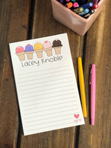 I Scream for Ice Cream Personalized Notepad