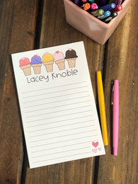 I Scream for Ice Cream Personalized Notepad