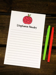 Hearts and Apple Personalized Notepad