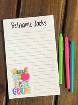 School Supplies (Grade Choice) Personalized Notepad