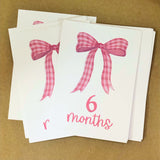 Pink Bows Baby Milestone Cards