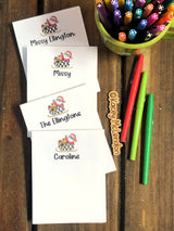 Retro Santa in Sleigh Personalized Notepad