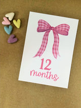 Pink Bows Baby Milestone Cards
