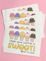 Summer Ice Cream Personalized Teacher Postcards