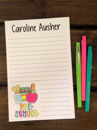 School Supplies (Grade Choice) Personalized Notepad