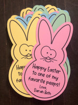 Easter Peeps Personalized Diecut Tags