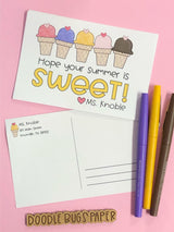Summer Ice Cream Personalized Teacher Postcards
