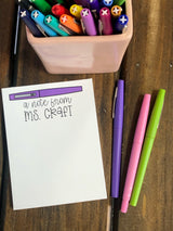 A Note From Flair Pen Personalized Notepad