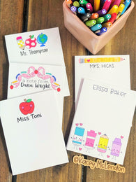 Back to School Special ♥ Teacher Small Personalized Notepad