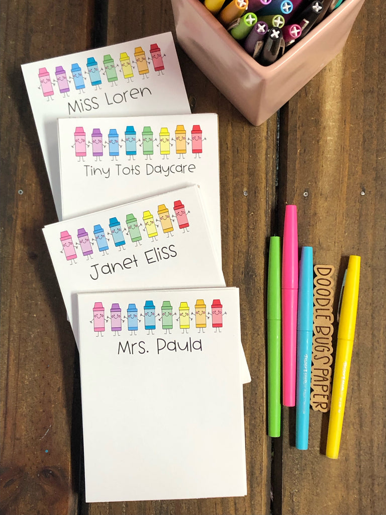 Stick Crayons Personalized Notepad – DoodleBugsPaper
