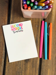 RTS: Second Grade Teacher with Hearts Small Notepad