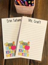 School Supplies (Grade Choice) Personalized Notepad