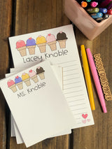 I Scream for Ice Cream Personalized Notepad
