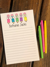 Happy Pencils Personalized Notepad
