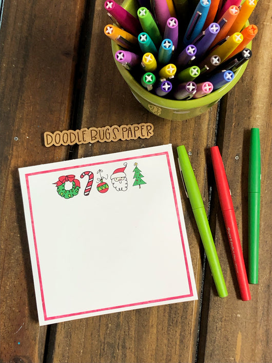 Christmas Doodles Square Notepad
