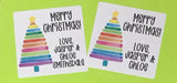 Water color Rainbow Stripes Christmas Stickers