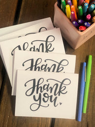 Simple Handlettered Thank You Notes