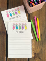Happy Pencils Personalized Notepad