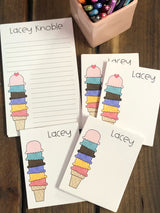 Ice Cream Stacked Personalized Notepad