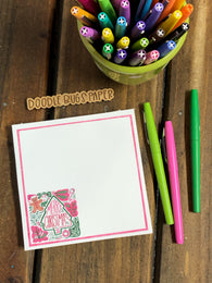 Christmas Retro Merry Christmas Square Notepad