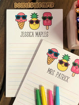 Summer Treats Personalized Notepad