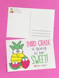 Fruit Personalized Teacher Postcards