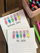Happy Pencils Personalized Notepad