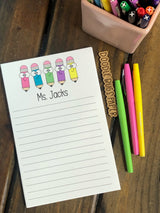 Happy Pencils Personalized Notepad