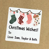 Hanging Stockings Christmas Stickers