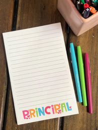 Principal or Assistant Principal with Hearts Personalized Notepad