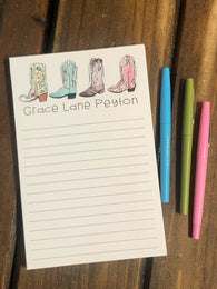 Cowgirl Boots Personalized Notepad