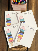 Ice Cream Stacked Personalized Notepad