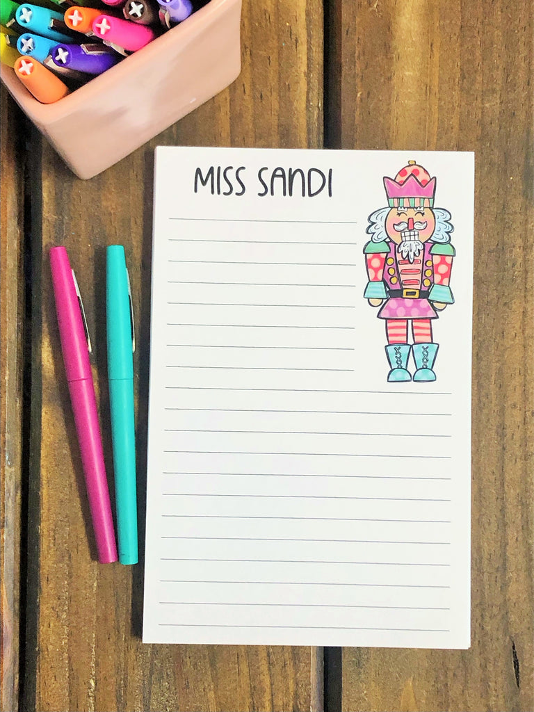 Standing Tall Nutcracker Personalized Notepad – DoodleBugsPaper
