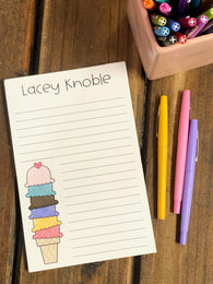 Ice Cream Stacked Personalized Notepad