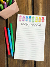 Stick Crayons Personalized Notepad